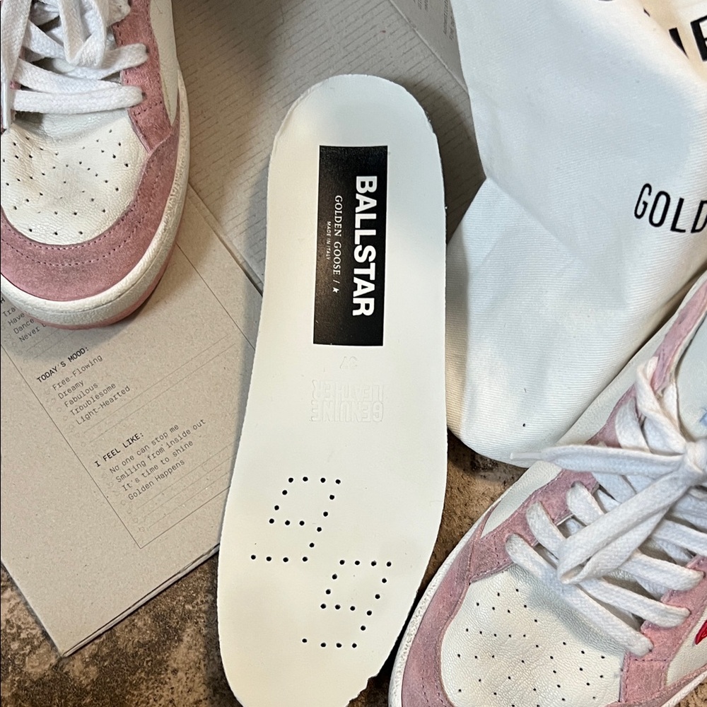 Golden Goose Pink and White Star Accent Sneakers - Picture 7 of 8